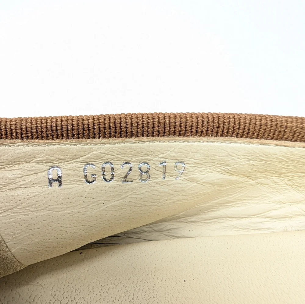 Chanel Tan Brown CC Leather Cap Toe Ballet Flats Ballerinas Size 38 - Picture 11 of 12